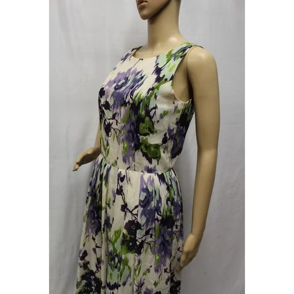 Coldwater Creek Womens Maxi Dress 4 Floral Sleeveless Party Cocktail Watercolor - Picture 6 of 11